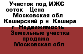 Участок под ИЖС 10 соток › Цена ­ 1 500 000 - Московская обл., Каширский р-н, Кашира г. Недвижимость » Земельные участки продажа   . Московская обл.